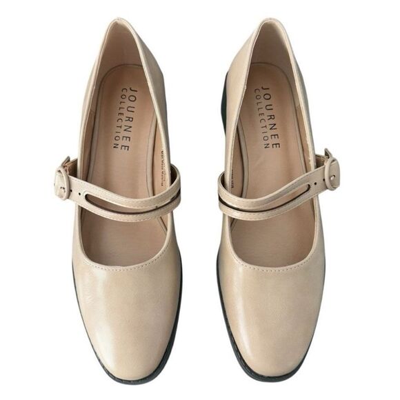 Journeee Collection Savvi Mary Jane Pump Heels Faux Leather Shoes Women’s Size 8 - Picture 6 of 15